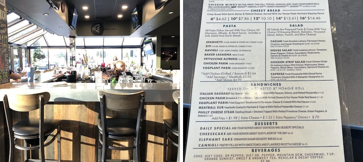 Boonie's Chicago Style Pizza Menu