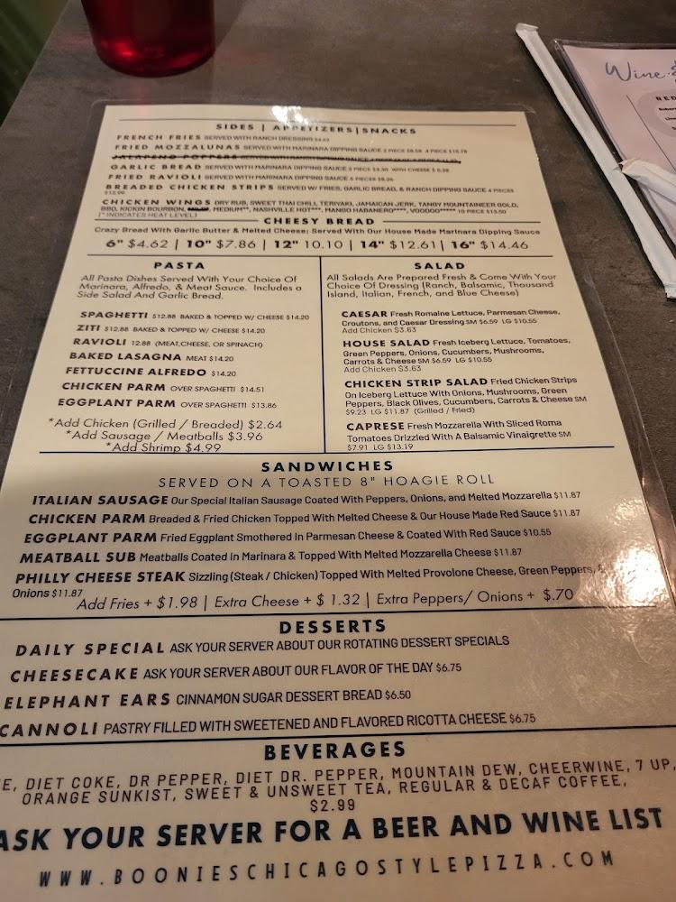 Boonie's Chicago Style Pizza Menu image 4